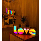LOVE Colorful Technicolor Night Light LED USB Plug In Mood Lamp Kids Girls Bedroom Bedroom Nursery Relaxing Soothing