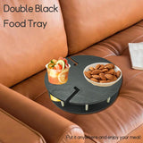 Premium Reusable Appetizer Wine Holder Plate for parties Catering and Home Use-Cocktail Buffet Plates with Drink Holder