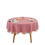 Tassel Tablecloth Cotton Linen Dust-Proof Table Cover for Kitchen Picnic Dinning Tabletop Home Decoration