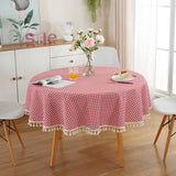 Tassel Tablecloth Cotton Linen Dust-Proof Table Cover for Kitchen Picnic Dinning Tabletop Home Decoration