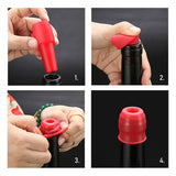 Wine Stoppers,Wine Bottle Stopper,Reusable Wine Bottle Stoppers,4 Pack Multicolor Silicone Wine Stopper -Color random