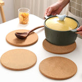 4 PCS ork Trivets for Dishes, Pots, Pans and Plants, 7.4" Diameter, Heat Resistant Cork Trivets for Pots and PansBrown