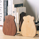 2pcs，Bookshelf Decoration Wooden Bookshelf Black Walnut Desktop Bookshelf Cute Bear Bookshelf Interesting Art Bookshelf