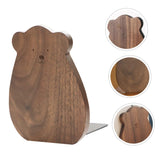 2pcs，Bookshelf Decoration Wooden Bookshelf Black Walnut Desktop Bookshelf Cute Bear Bookshelf Interesting Art Bookshelf