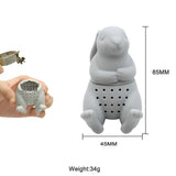 Rabbit Reusable Silicone Tea Injector, Grey, Fun Gift for Tea Enthusiasts, Smart Kitchen Tool Tea Maker Tea Bag