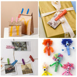 10pcs DIY handmade decorative wooden clip, colorful wooden clip, photo clip, hemp rope wooden clip, sealing clip