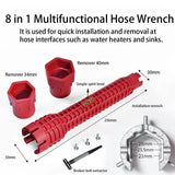 8 in 1 Multifunctional Sink Bathroom Wrench, Plumbing Installation Tool Household Water Pipe Faucet Washing Basin