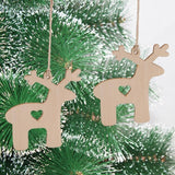 10pcs Christmas Reindeer Wood Hanging Ornament Wooden Elk Cutouts Unfinished Wood Reindeer Blank Wood Slices Wooden