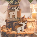 10pcs Christmas Reindeer Wood Hanging Ornament Wooden Elk Cutouts Unfinished Wood Reindeer Blank Wood Slices Wooden