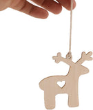 10pcs Christmas Reindeer Wood Hanging Ornament Wooden Elk Cutouts Unfinished Wood Reindeer Blank Wood Slices Wooden