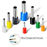800PCS Wire Ferrules, Insulated Ferrule Crimp Pin Terminal Kit for Electrical Projects, AWG 24-10, 8 Sizes