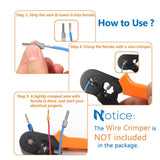 800PCS Wire Ferrules, Insulated Ferrule Crimp Pin Terminal Kit for Electrical Projects, AWG 24-10, 8 Sizes