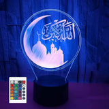 3D Remote Control 16 Color Night Lights Illusion Acrylic LED Table Bedside Lamp Children Bedroom Desk Decor Birthday Christmas