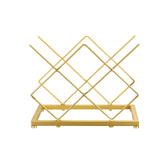 Wine Rack Countertop -5 Bottle Freestanding Modern Gold Metal Small Wine Rack Tabletop Wine Bottle Holder Stand for Cabinet Pantry