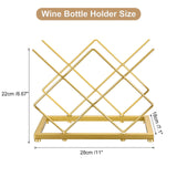 Wine Rack Countertop -5 Bottle Freestanding Modern Gold Metal Small Wine Rack Tabletop Wine Bottle Holder Stand for Cabinet Pantry
