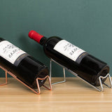 Simple Electroplating Craft Wine Rack Stainless Steel Red Wine Beer Wine Holder Household Wine Bottle Rack Accessories （2pcs）