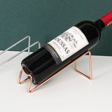 Simple Electroplating Craft Wine Rack Stainless Steel Red Wine Beer Wine Holder Household Wine Bottle Rack Accessories （2pcs）
