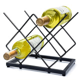 Racks Countertop(5 Bottle Capacity),Metal Wine Bottle Holder Modern Black for Home Kitchen Bar,Tabletop Wine Rack for Wine Bottle