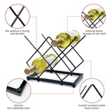 Racks Countertop(5 Bottle Capacity),Metal Wine Bottle Holder Modern Black for Home Kitchen Bar,Tabletop Wine Rack for Wine Bottle