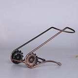 Stainless Steel Single Bottle Holder Tabletop Wine Rack Novelty Gift for Kitchen Home Decor (L Style, Bronze)