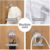 No Drill Curtain Rod Brackets, Self Adhesive Curtain Rod Holder Hooks Nail-Free Adjustable Clamp Hooks Wall Curtain Fixed (2pcs)