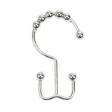 Rust Resistant Metal Double Glide Shower Hooks Rings for Bathroom Shower Rods Curtains, Set of 6 Hooks - Nickel