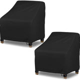 Outdoor Chair Covers Waterproof, Lounge Deep Seat Cover, Lawn Chair Covers, Rain Snow Dust Wind-Proof(2 Pack, Black）