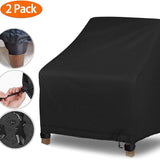Outdoor Chair Covers Waterproof, Lounge Deep Seat Cover, Lawn Chair Covers, Rain Snow Dust Wind-Proof(2 Pack, Black）