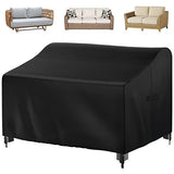 Waterproof Sun Protection Outdoor Furniture 3-Seater Bench Covers with Drawstring Toggle for Deep Seat Lounge,  Cushion Couch