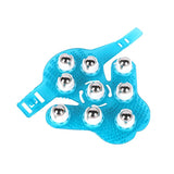 Palm Shaped Massage Glove Body Massager with 9 360-degree-roller Metal Roller Ball Beauty Body Care （2pcs）