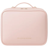 Pink Large-Capacity Stylish Cosmetic & Toiletry Bag for Women,12.2" Long-lasting Waterproof PU Leather with Soft Removable Brush Compartments & Organized Multiple Pockets