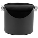 Black Coffee Knock Box with Steel Knock Bar for Easy Espresso Grounds Disposal Outdoors