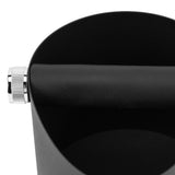 Black Coffee Knock Box with Steel Knock Bar for Easy Espresso Grounds Disposal Outdoors
