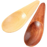 2pcs Small Wooden Spoon with Short Handle for Tea Coffee Seasoning Lightweight Wood Strong Comfortable Design No Cracks for Loose Tea Spices