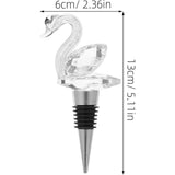 Zinc Alloy Crystal Bird Wine Bottle Stopper with Rubber Seal for Bar Wedding Party