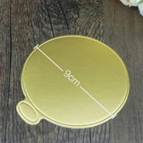 100pcs Round Cardboard Cake Board, Gold Disposable Single Portion Base for Mousse and Dessert Serving