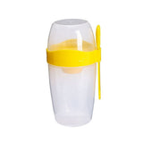 Breakfast On the Go C, Take and Go Yogurt Cup with Topping Cereal Cup and spoon, Large-Medium Size Portable & Reusable Overnight Oats or Oatmeal Container Jar