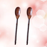 Set of 2 Brown Wooden Coffee Spoons, Stylish and , Perfect for Home, Catering, and Everyday Coffee Enjoyment