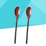 Set of 2 Brown Wooden Coffee Spoons, Stylish and , Perfect for Home, Catering, and Everyday Coffee Enjoyment
