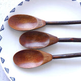 Set of 2 Brown Wooden Coffee Spoons, Stylish and , Perfect for Home, Catering, and Everyday Coffee Enjoyment