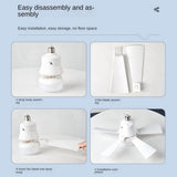 2X Socket Fan Light with Remote, Ceiling Fan with 3-Speeds, Dimmable LED, E27 Base, Cordless Light Socket Fan