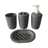 4 Piece Bathroom Accessory Set with Soap Dispenser Pump Toothbrush Cup and Soap for Modern Home and Hotel Decor Ideal for Housewarming and Weddings