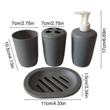 4 Piece Bathroom Accessory Set with Soap Dispenser Pump Toothbrush Cup and Soap for Modern Home and Hotel Decor Ideal for Housewarming and Weddings