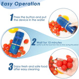 Fruit and Vegetable Purifier Cleaner Washing Machine Capsule Shape Disinfection  Purification Technology for Cleaning Grains Rice Meat Seafood, Blue (high-end charging version)