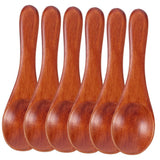 Portable Coffee Wooden Tea Spoons Smooth Edges for Longtime Use 6Pcs