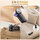 Electric Fabric Shaver & Lint Remover, Rechargeable Portable 3-Speed LED Digital Display Sweater Defuzzer for Clothes, Sofa, Bedding - Removes Lint, Hairball, Fuzz - Black