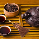 Coffee Palm Fiber Tea Ceremony Broom 1Set for Indoor Dusting