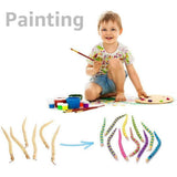 30Pcs 12 Inch Unfinished Wooden Wiggly Snakes Jointed Flexible Wooden Snake Blank Animal Model Crafts Toys for Arts