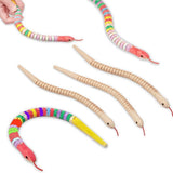 30Pcs 12 Inch Unfinished Wooden Wiggly Snakes Jointed Flexible Wooden Snake Blank Animal Model Crafts Toys for Arts