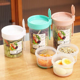Breakfast On The Go Cups, Take And Go Yogurt Cereal Overnight Oats Snack Parfait Containers & Salad Dressing Holder With Fork For Lunch, Fruit & Vegetable Jar(Pink,36.2oz)